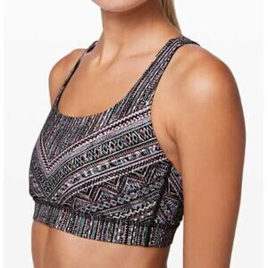 Lululemon Energy Bra – Tribal Pace White Black – Women’s Size 10- EUC